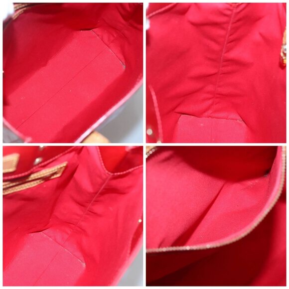 LOUIS VUITTON Monogram Vernis Reade MM Hand Bag Red Rouge - Picture 13 of 14